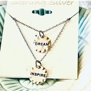 🆕 925 Sterling Silver Dream & Inspire Set of 2 Necklaces